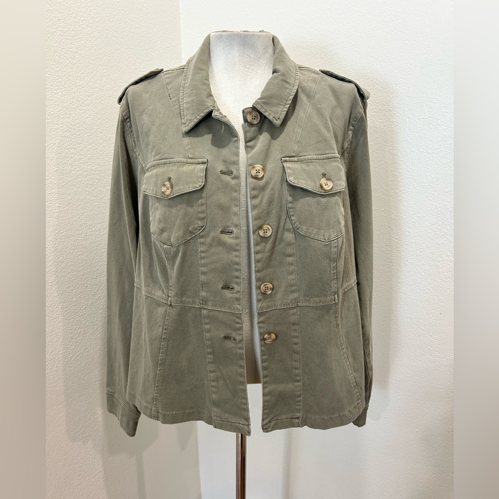 Torrid Military Green Utility Peplum Jacket – Size 1 -NWT